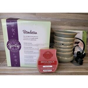 Scentsy Bandeau Full Size Warmer Light Green Retired New Open Box w Wax Melts